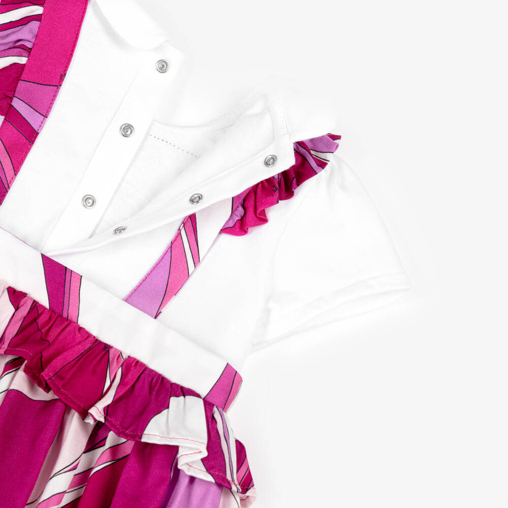 PUCCI-Baby Girls Pink & White Marmo Print Shortie  | Childrensalon