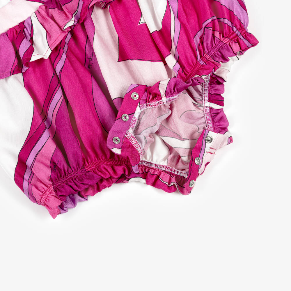 PUCCI-Baby Girls Pink & White Marmo Print Shortie  | Childrensalon