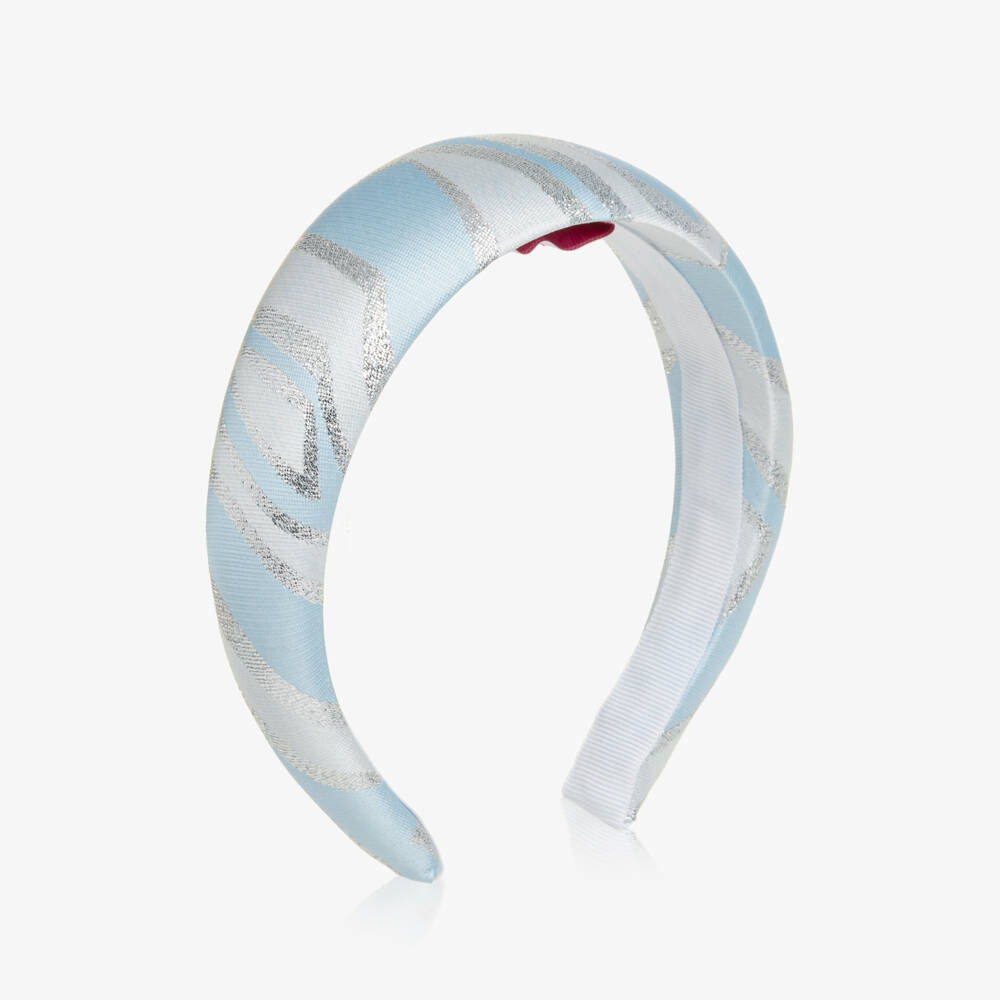 PUCCI-Girls Blue & Silver Labirinto Hairband | Childrensalon