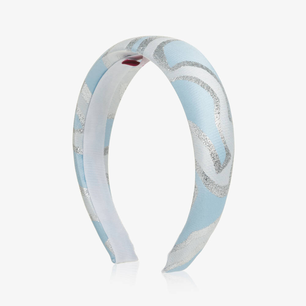 PUCCI-Girls Blue & Silver Labirinto Headband | Childrensalon