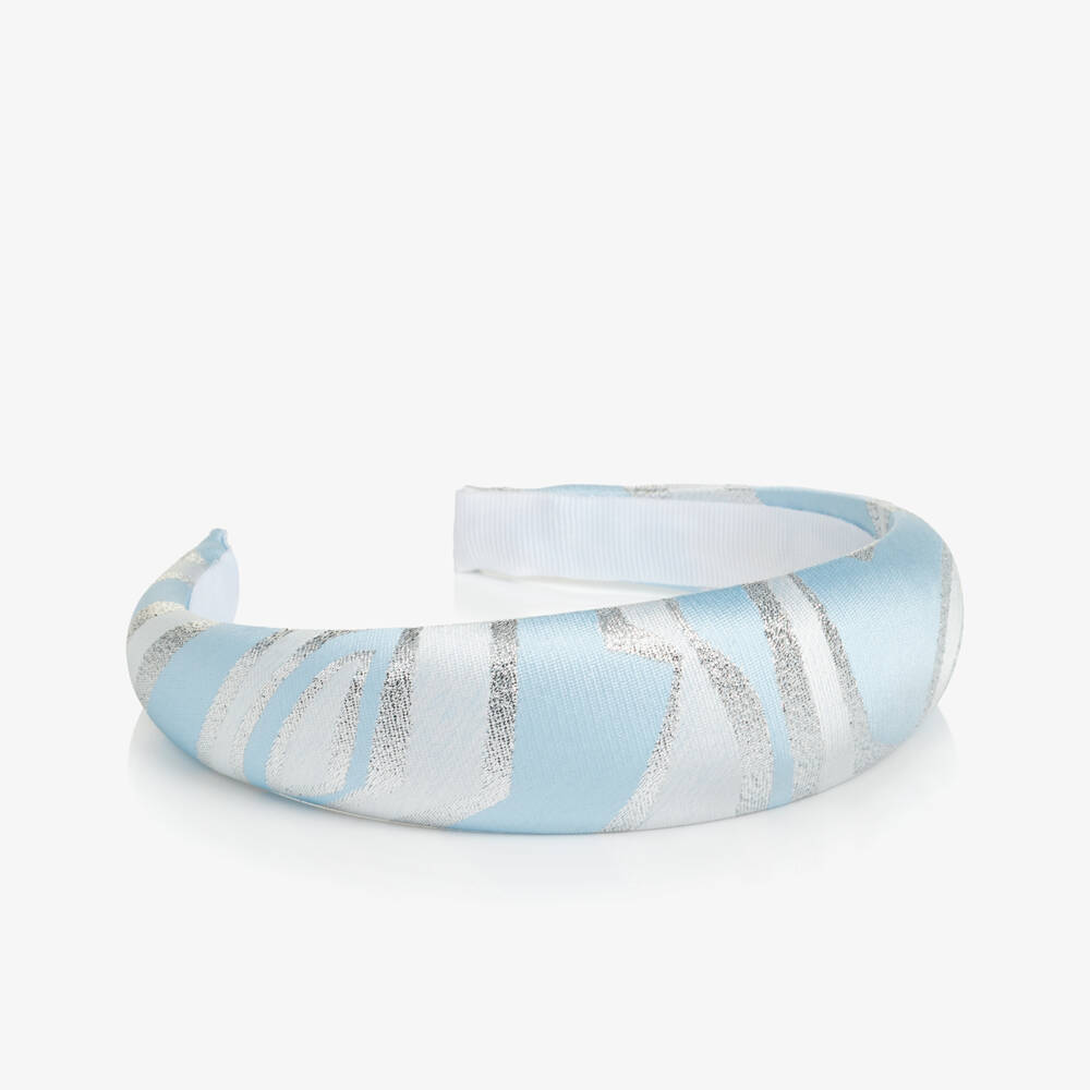 PUCCI-Girls Blue & Silver Labirinto Headband | Childrensalon
