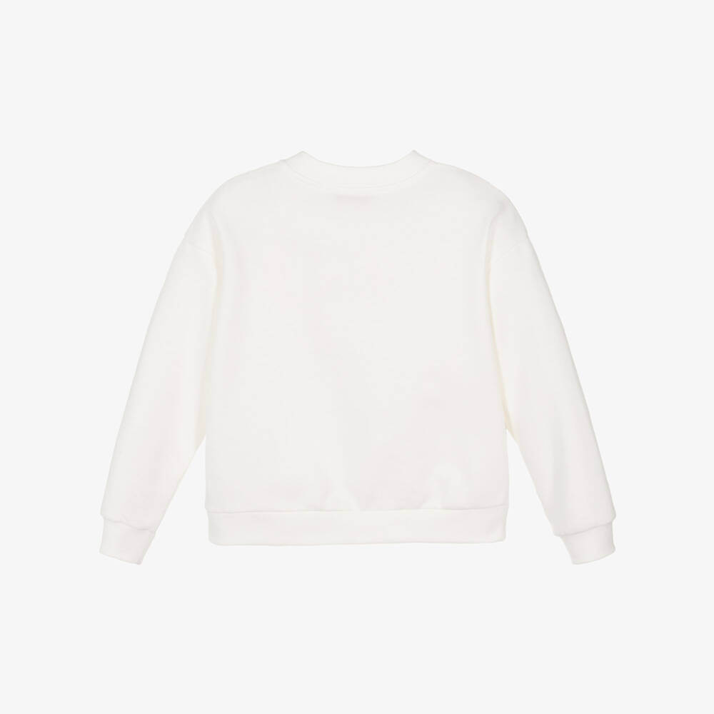 PUCCI-Girls Ivory & Pink Cotton Orchidee Sweatshirt | Childrensalon