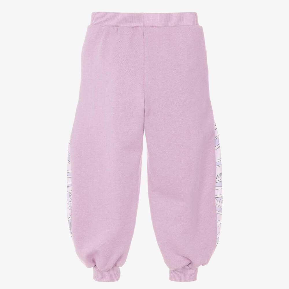 PUCCI-Girls Lilac Labirinto Trim Cotton Joggers | Childrensalon