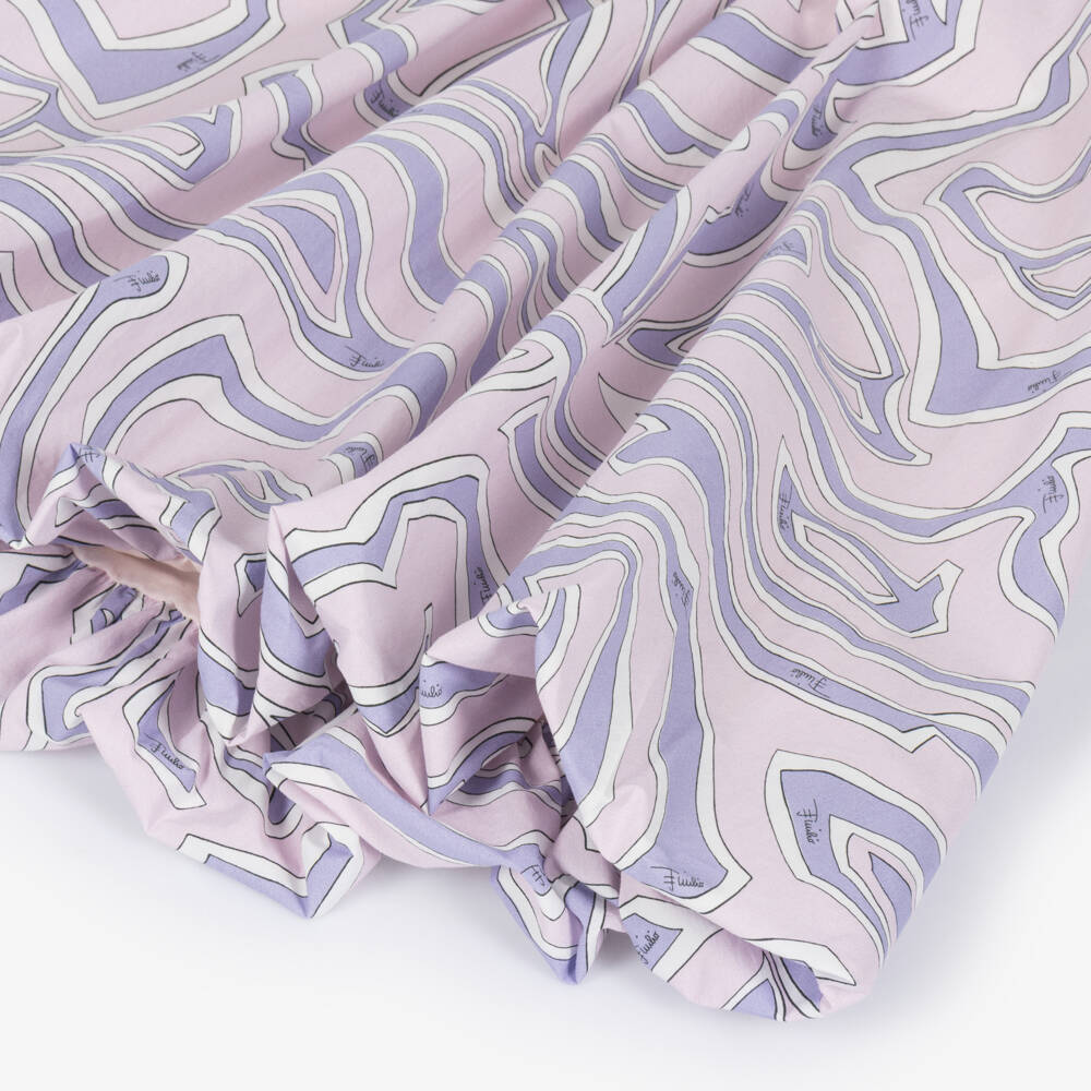 PUCCI-Girls Lilac & Pink Marmo Print Cotton Dress | Childrensalon