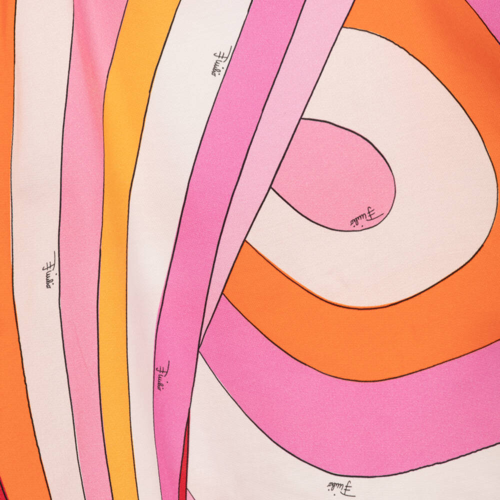 PUCCI-Girls Orange & Pink Iride Print 2 in 1 Dress | Childrensalon