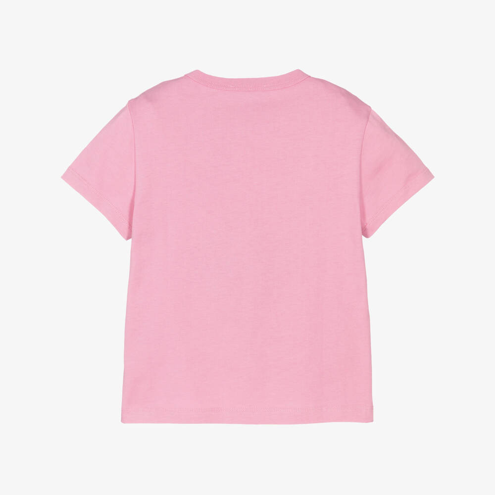PUCCI-Girls Pink Cotton Embroidered Fish Motif T-Shirt  | Childrensalon