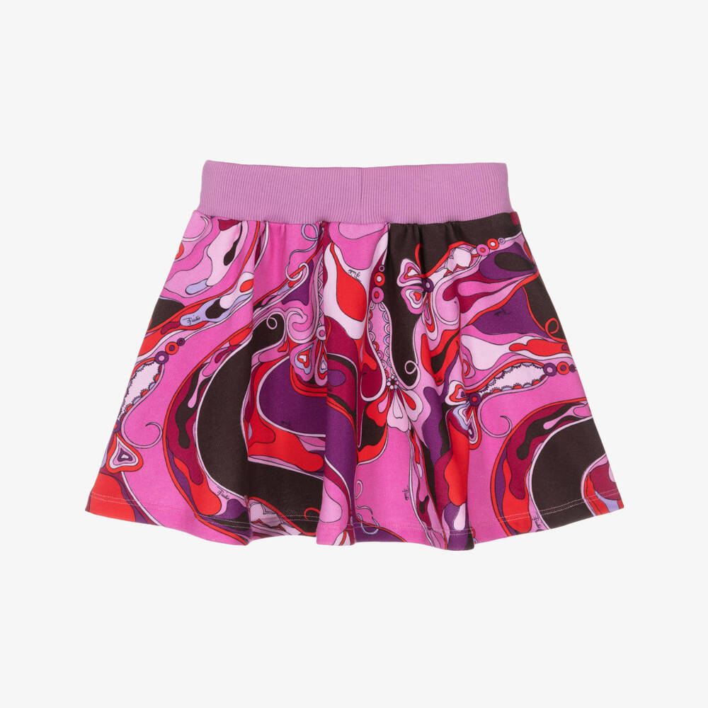PUCCI-Girls Pink Cotton Orchidee Skirt | Childrensalon