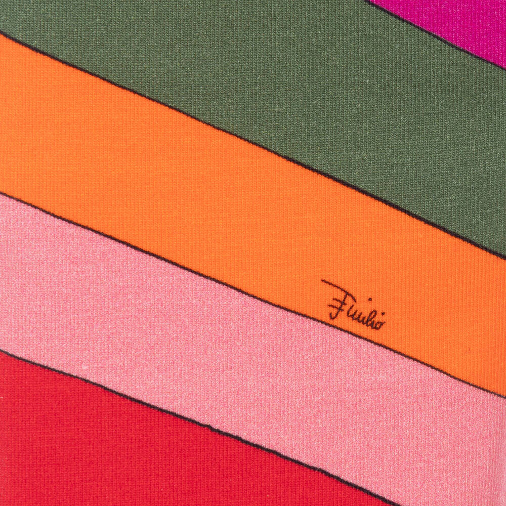PUCCI-Girls Pink & Green Iride Print Cotton Leggings | Childrensalon