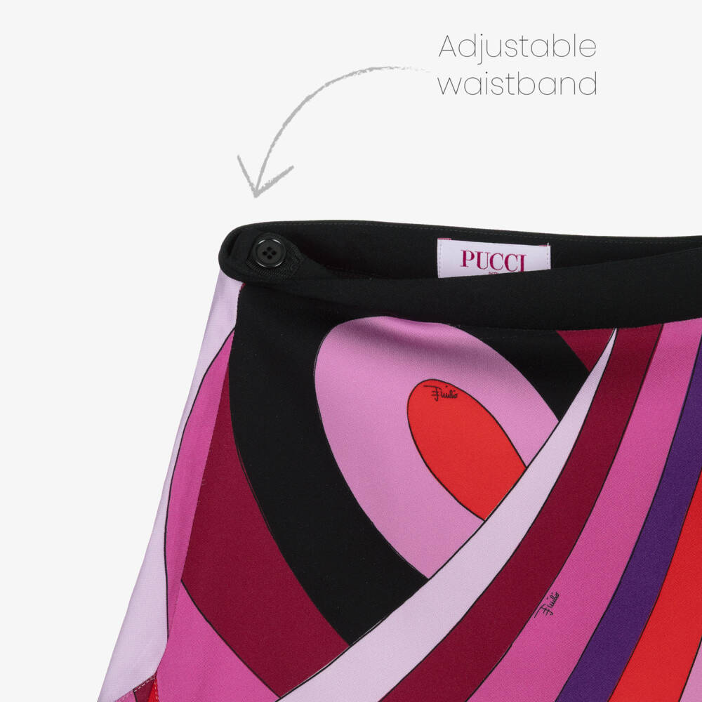 PUCCI-Girls Pink Iride Print A-Line Skirt | Childrensalon