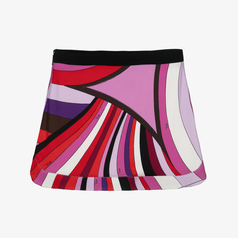 PUCCI-Girls Pink Iride Print A-Line Skirt | Childrensalon
