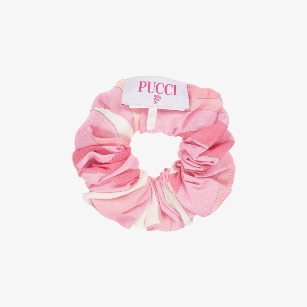 PUCCI-Girls Pink Iride Print Scrunchie | Childrensalon
