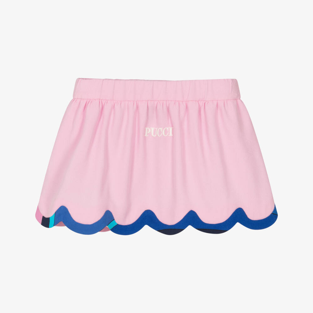 PUCCI-Girls Pink Iride Print Skirt | Childrensalon