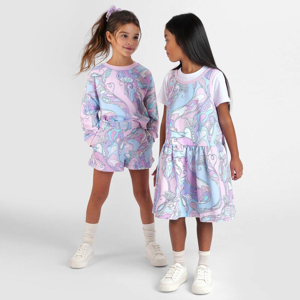 PUCCI-Girls Pink & Lavender Orchidee Raglan Sweatshirt | Childrensalon