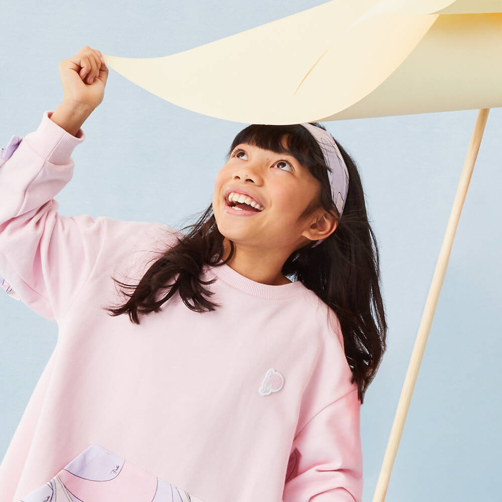 PUCCI-Girls Pink & Lilac Onde Cotton Headband | Childrensalon