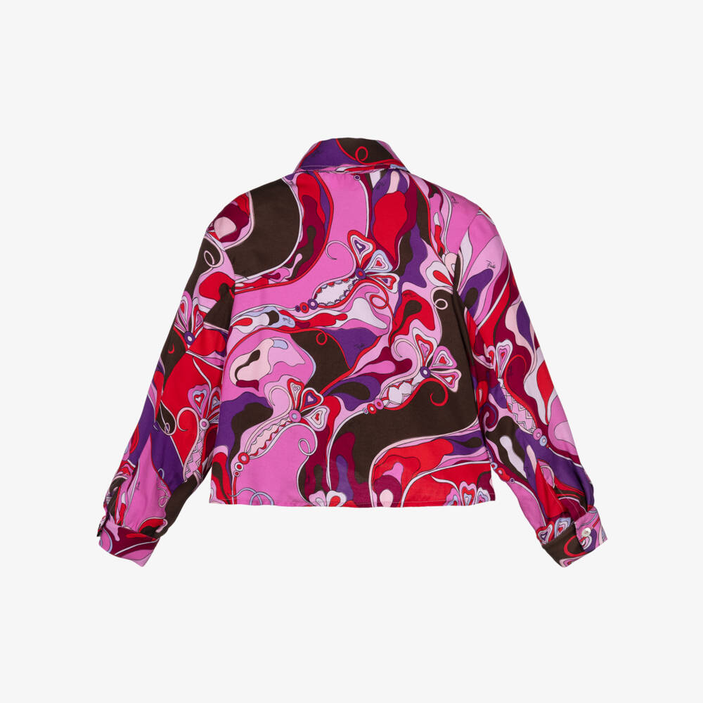 PUCCI-Girls Pink Long Sleeve Orchidee Blouse | Childrensalon