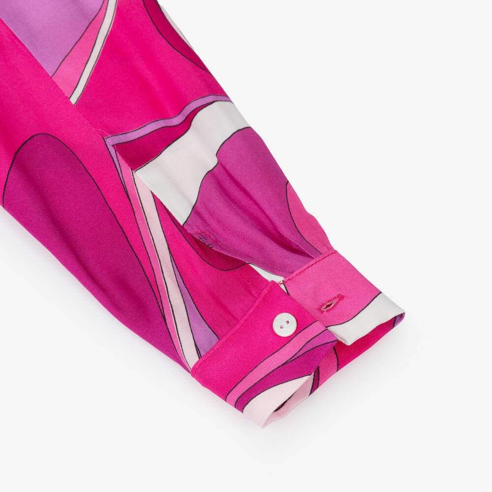 PUCCI-Girls Pink Marmo Print Blouse | Childrensalon
