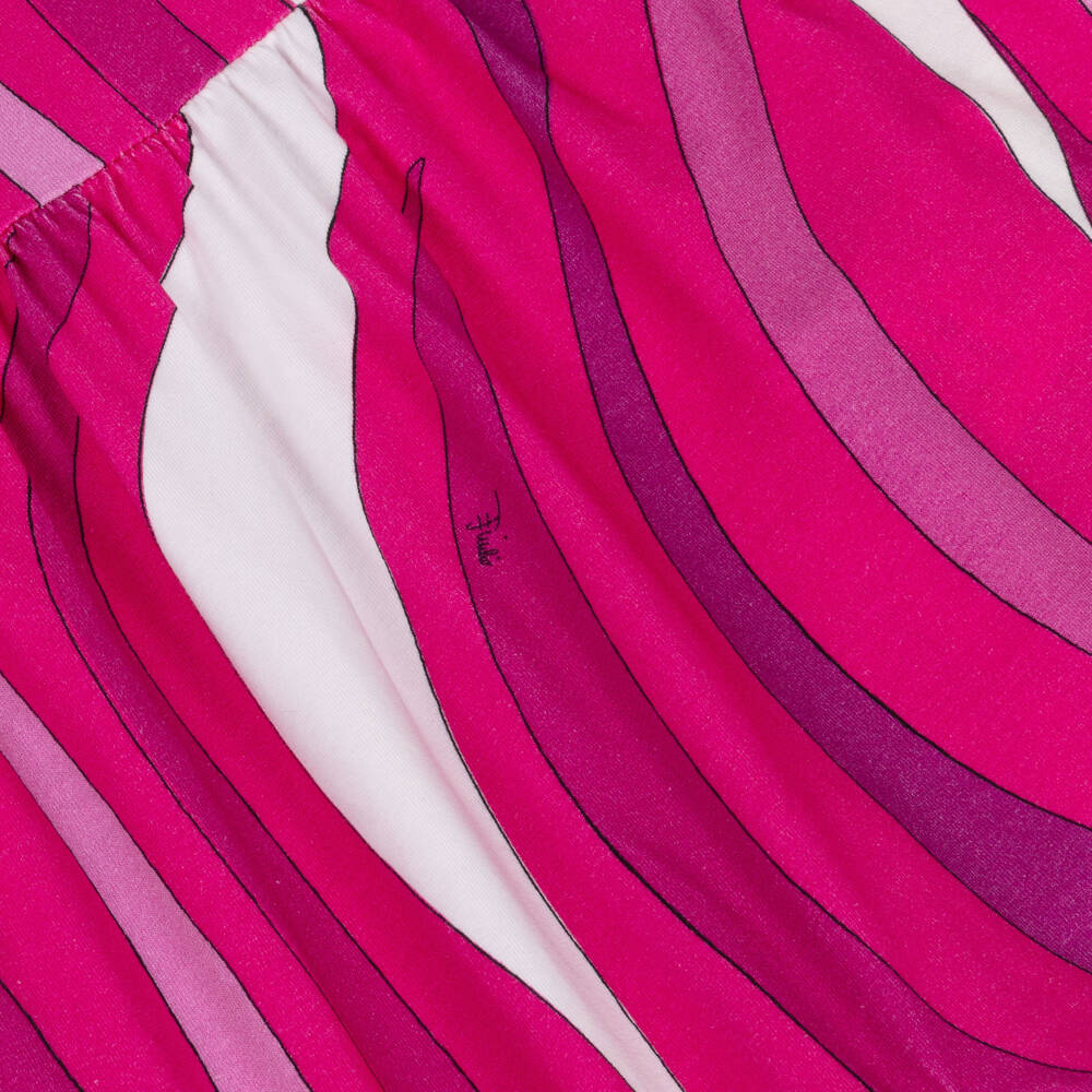PUCCI-Girls Pink Marmo Print Cotton Babysuit Set | Childrensalon