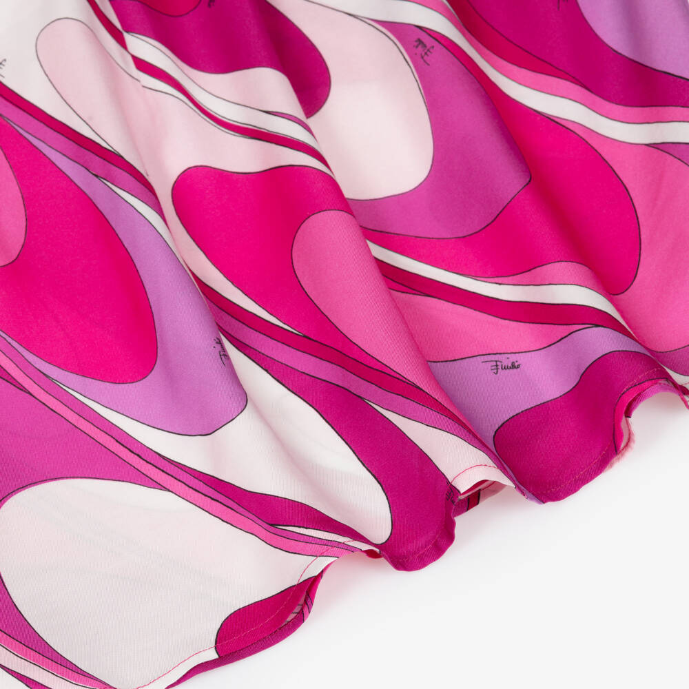 PUCCI-Girls Pink Marmo Print Shirt Dress | Childrensalon