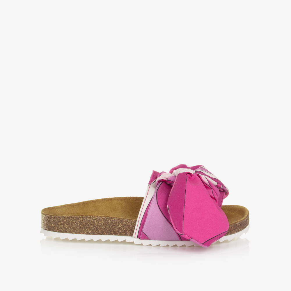 PUCCI-Girls Pink Marmo Print Sliders | Childrensalon