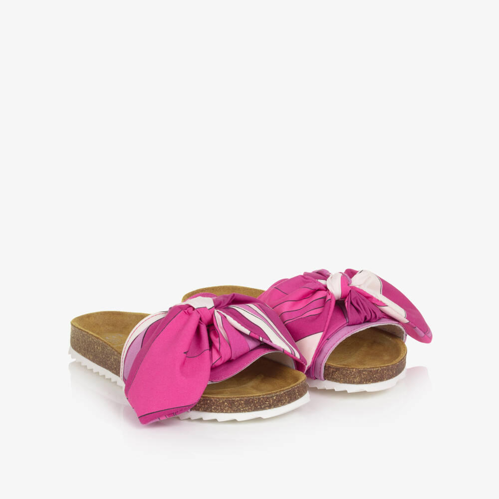PUCCI-Girls Pink Marmo Print Sliders | Childrensalon