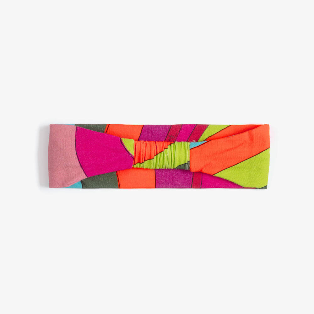 PUCCI-Girls Pink & Orange Iride Print Headband | Childrensalon