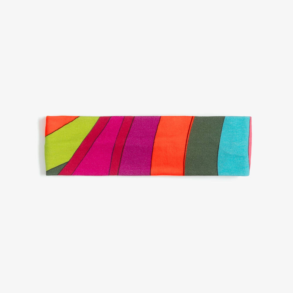 PUCCI-Girls Pink & Orange Iride Print Headband | Childrensalon
