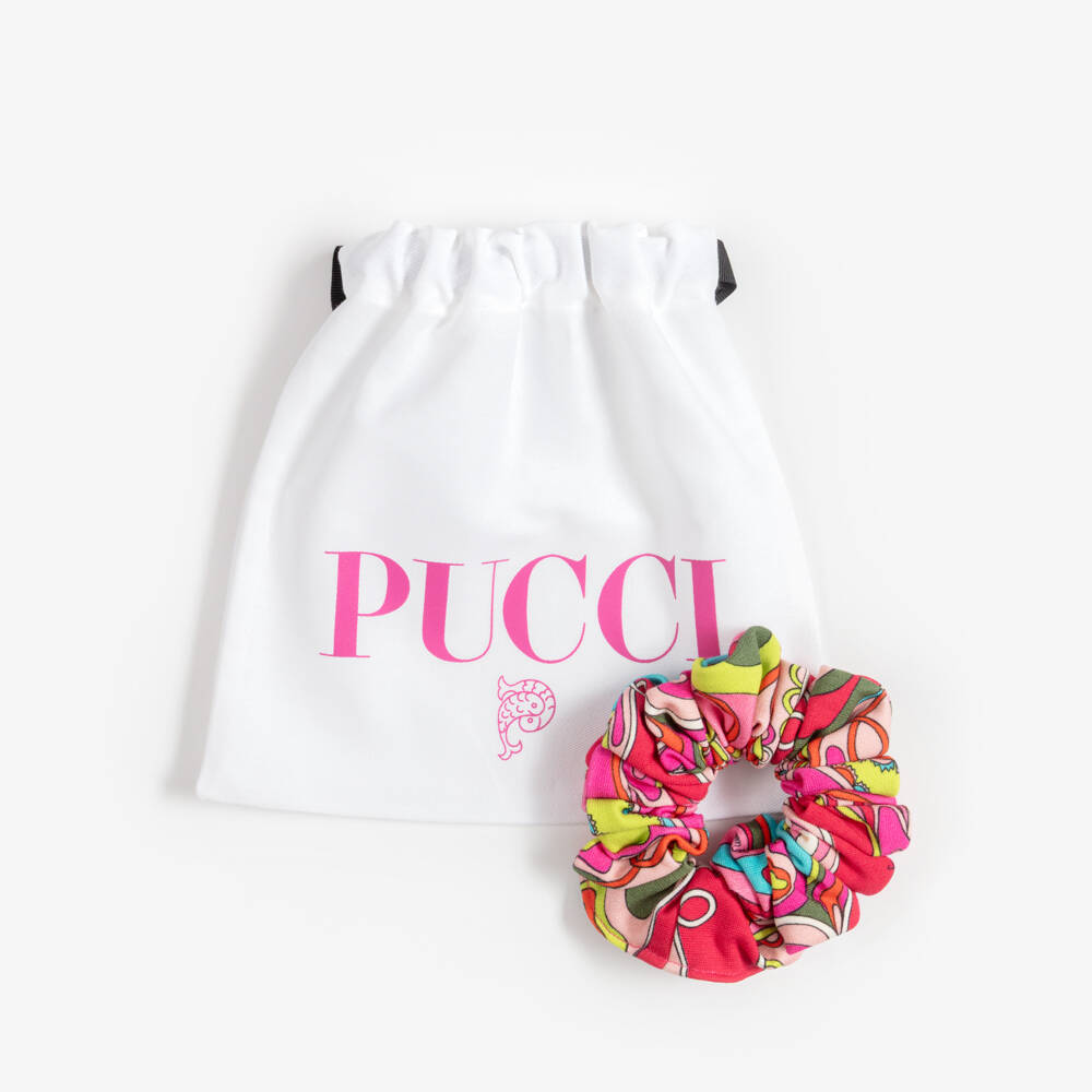 PUCCI-Girls Pink Orchidee Hair Scrunchie | Childrensalon