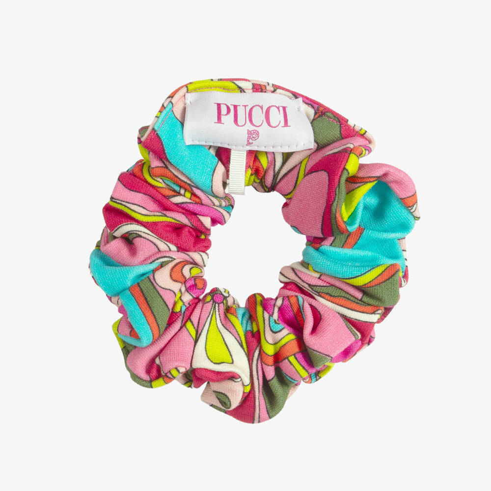 PUCCI-Girls Pink Orchidee Hair Scrunchie | Childrensalon