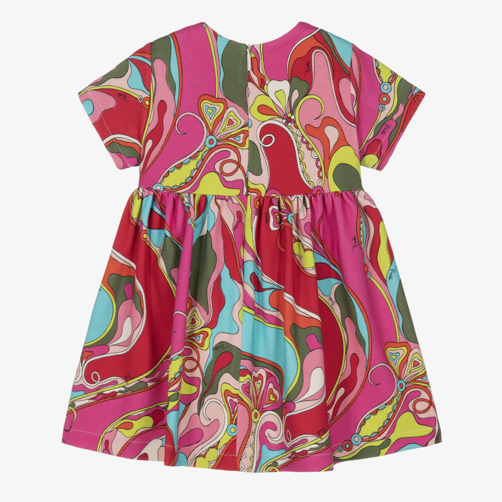 PUCCI-Girls Pink Orchidee Milano Jersey Dress | Childrensalon