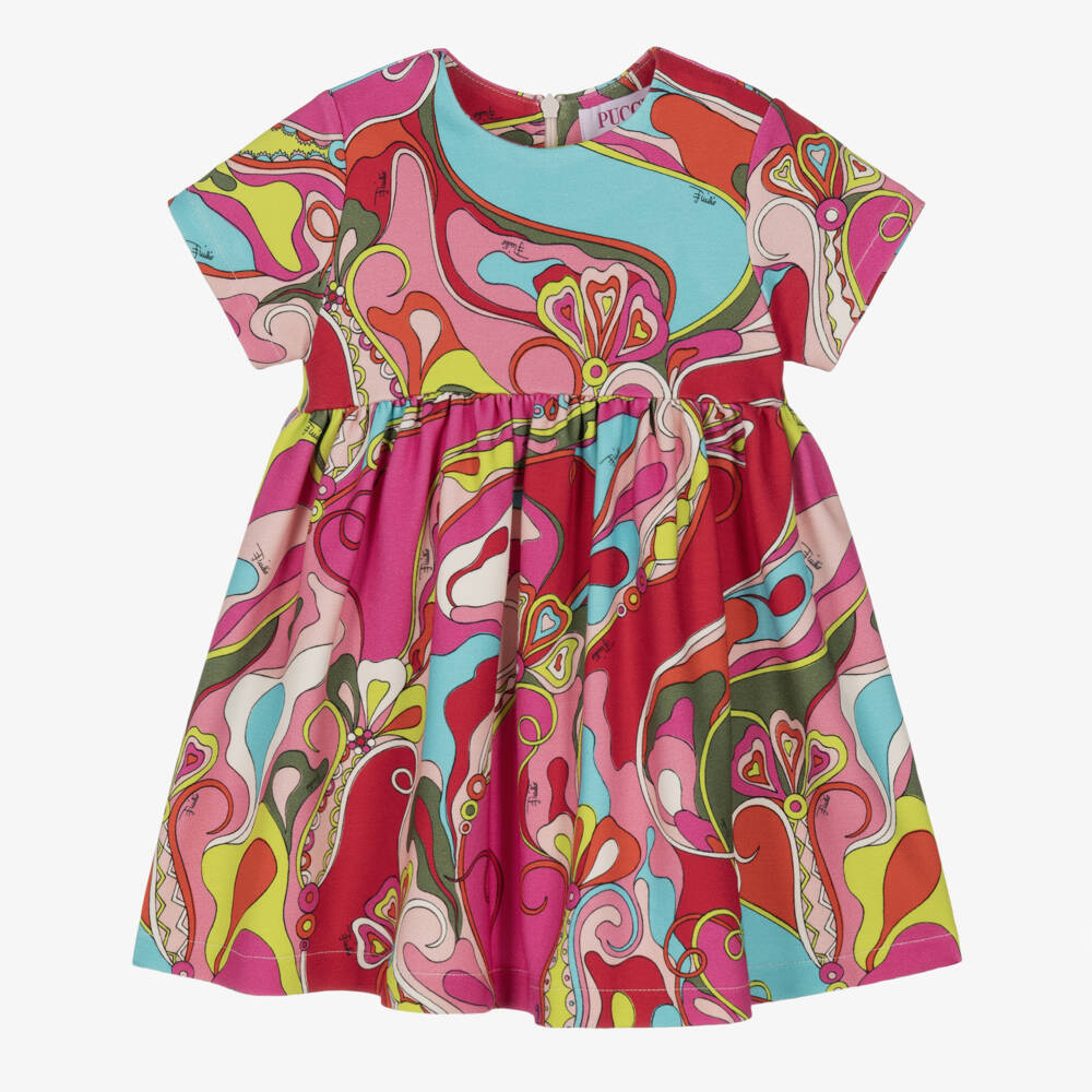 PUCCI-Girls Pink Orchidee Milano Jersey Dress | Childrensalon