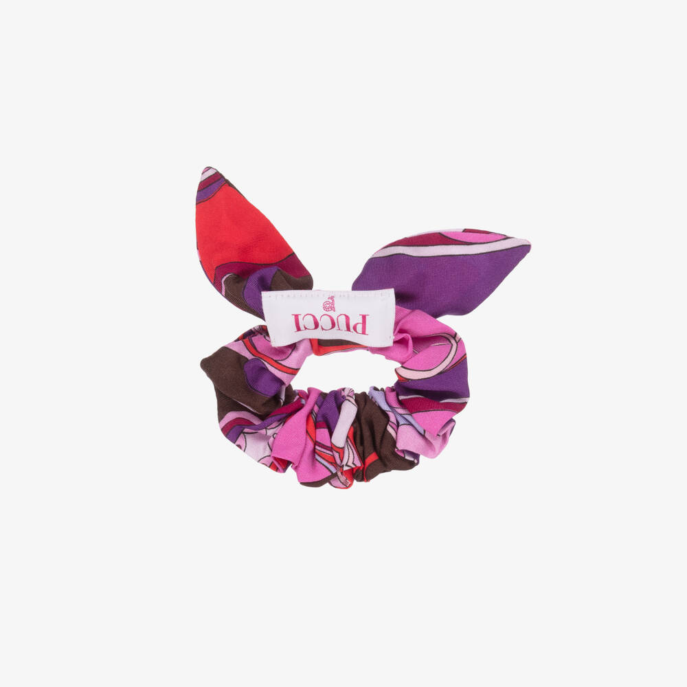 PUCCI-Girls Pink & Purple Orchidee Print Hair Scrunchie | Childrensalon