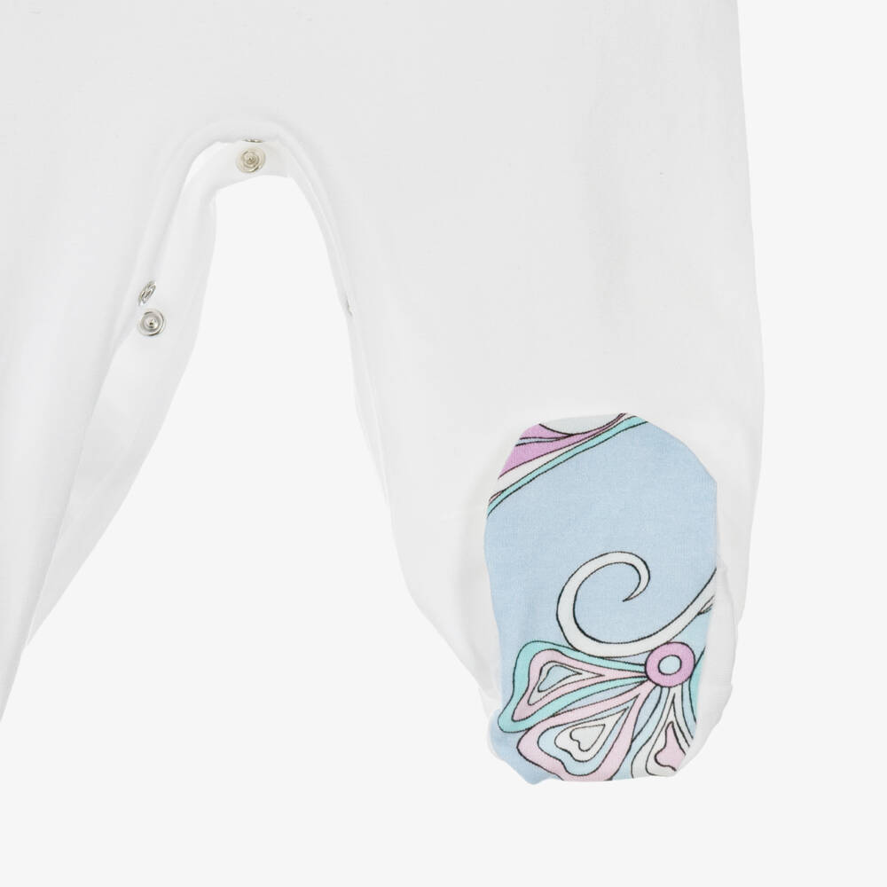 PUCCI-Girls White & Pink Babysuit Gift Set with Orchidee Print | Childrensalon