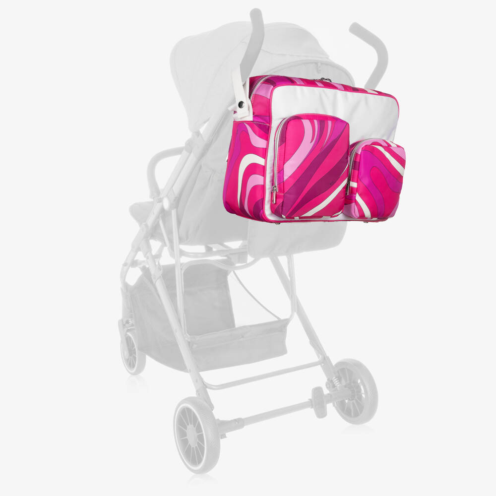 PUCCI-Pink Marmo Print Changing Bag (37cm) | Childrensalon