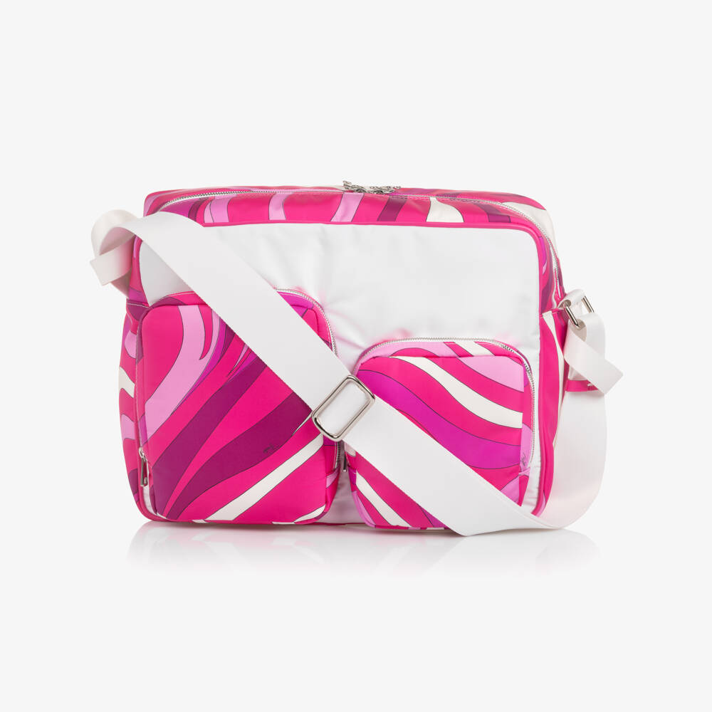 PUCCI-Pink Marmo Print Changing Bag (37cm) | Childrensalon