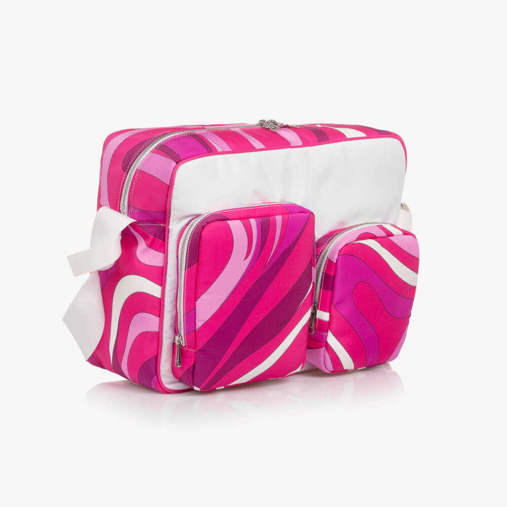 PUCCI-Pink Marmo Print Changing Bag (37cm) | Childrensalon
