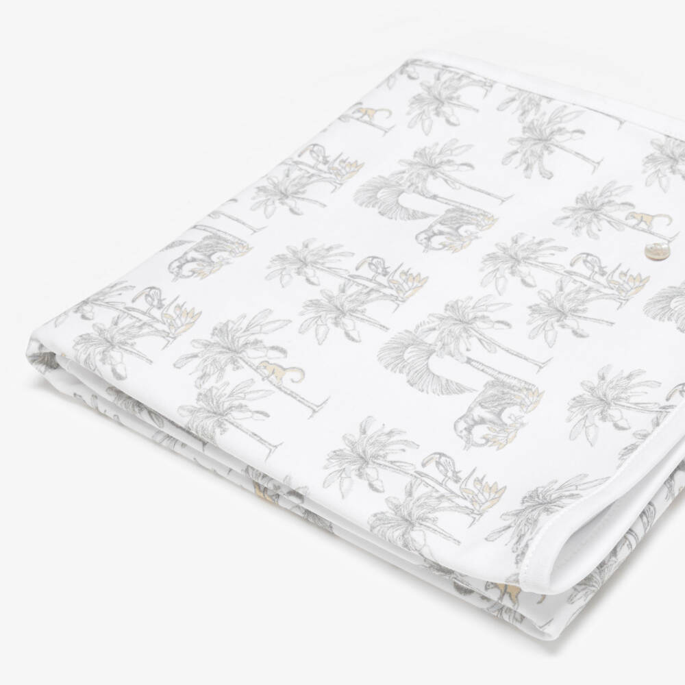 Pureté Du... Bébé-Baby Boys Cotton Blanket with Grey Jungle Print (73cm) | Childrensalon