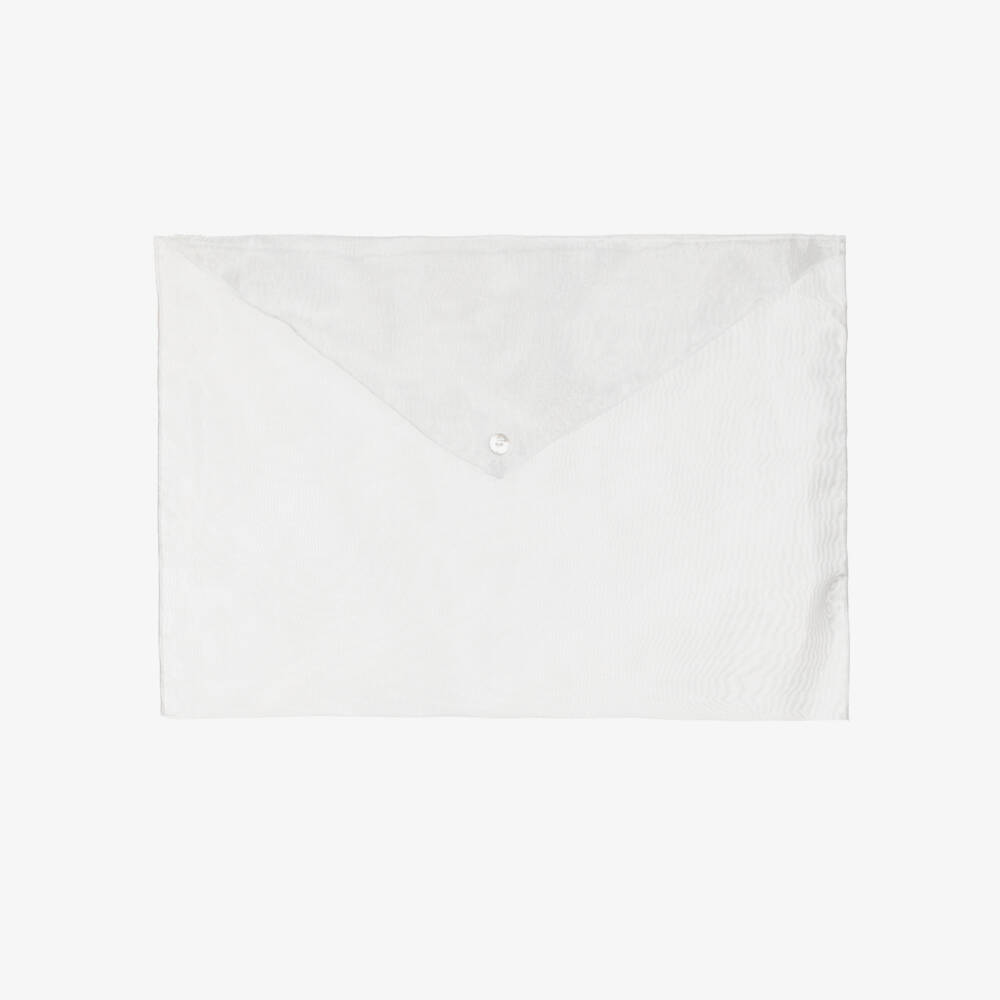 Pureté Du... Bébé-Baby Girls Ivory Embroidered Floral Cotton Bib | Childrensalon