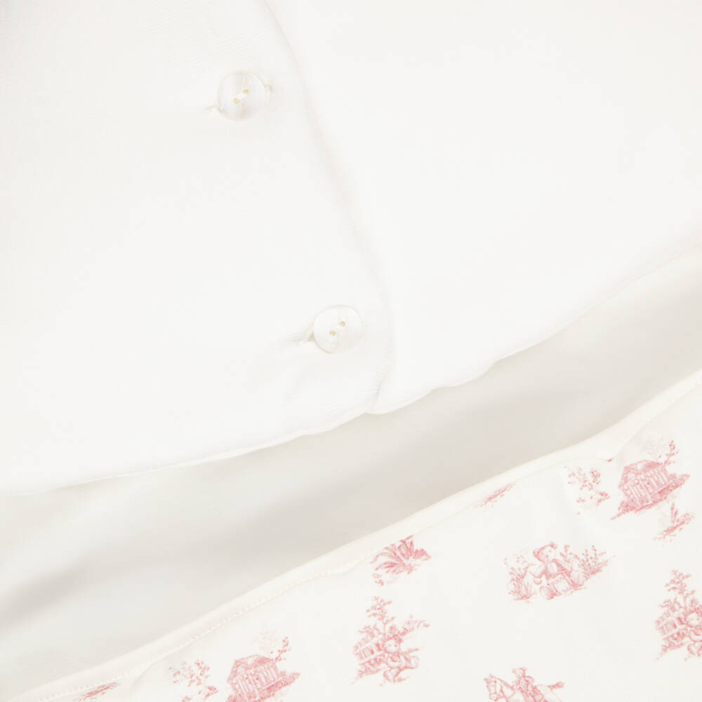 Pureté Du... Bébé-Baby Girls Ivory & Pink Toile De Jouy Nest (86cm) | Childrensalon