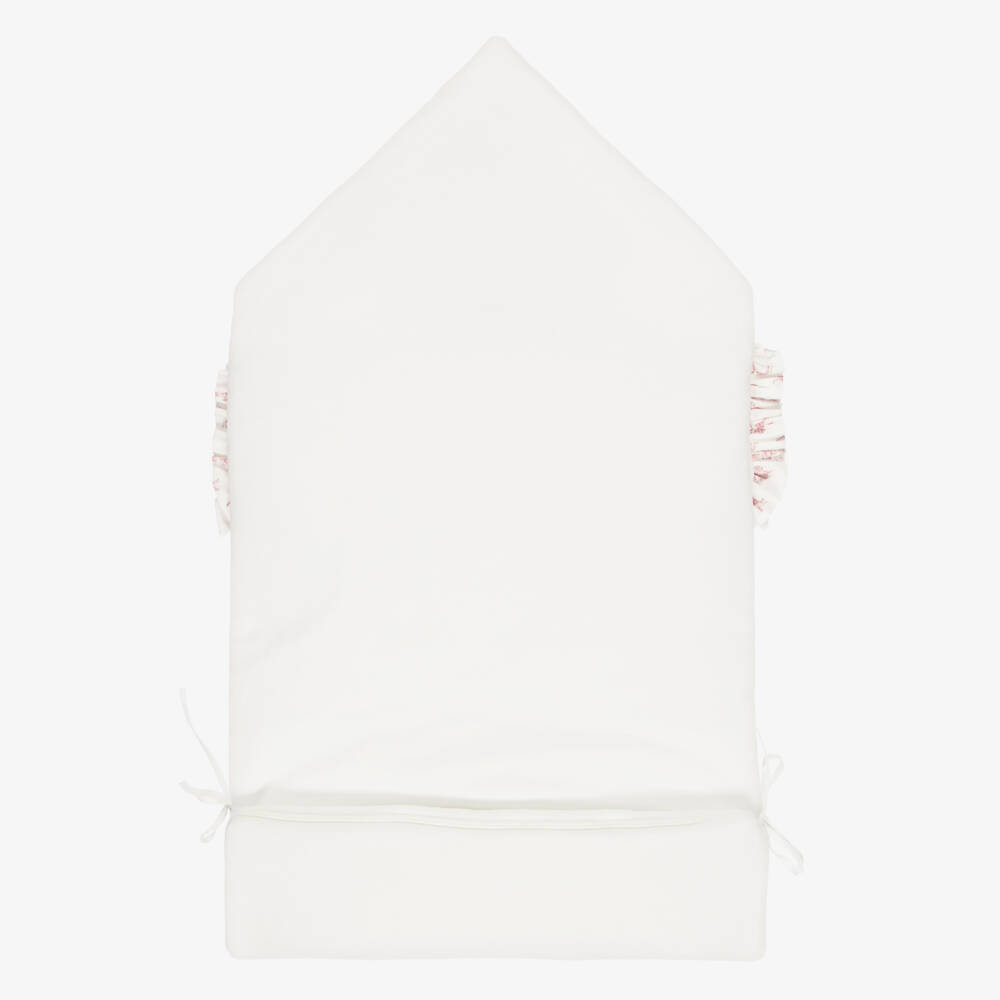 Pureté Du... Bébé-Baby Girls Ivory & Pink Toile De Jouy Nest (86cm) | Childrensalon