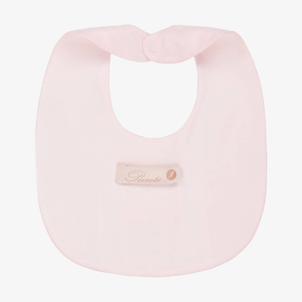 Pureté Du... Bébé-Baby Girls Light Pink Cotton Bib | Childrensalon