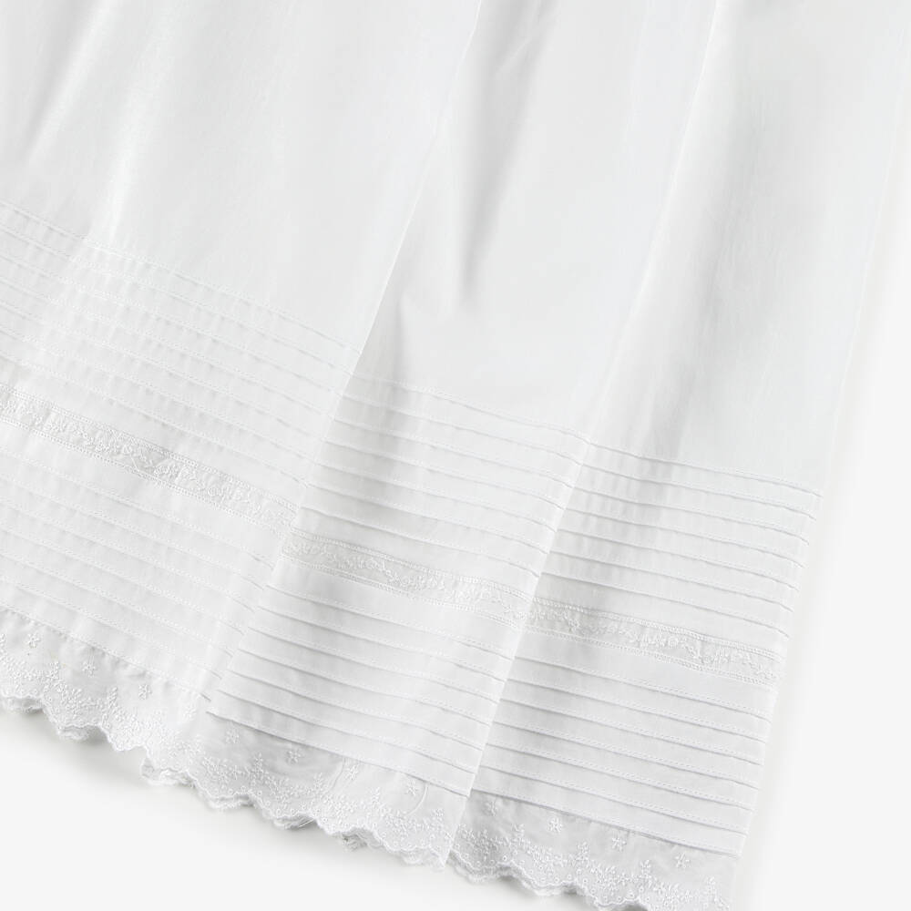 Pureté Du... Bébé-Baby Girls White Cotton Embroidered Ceremony Gown Set | Childrensalon