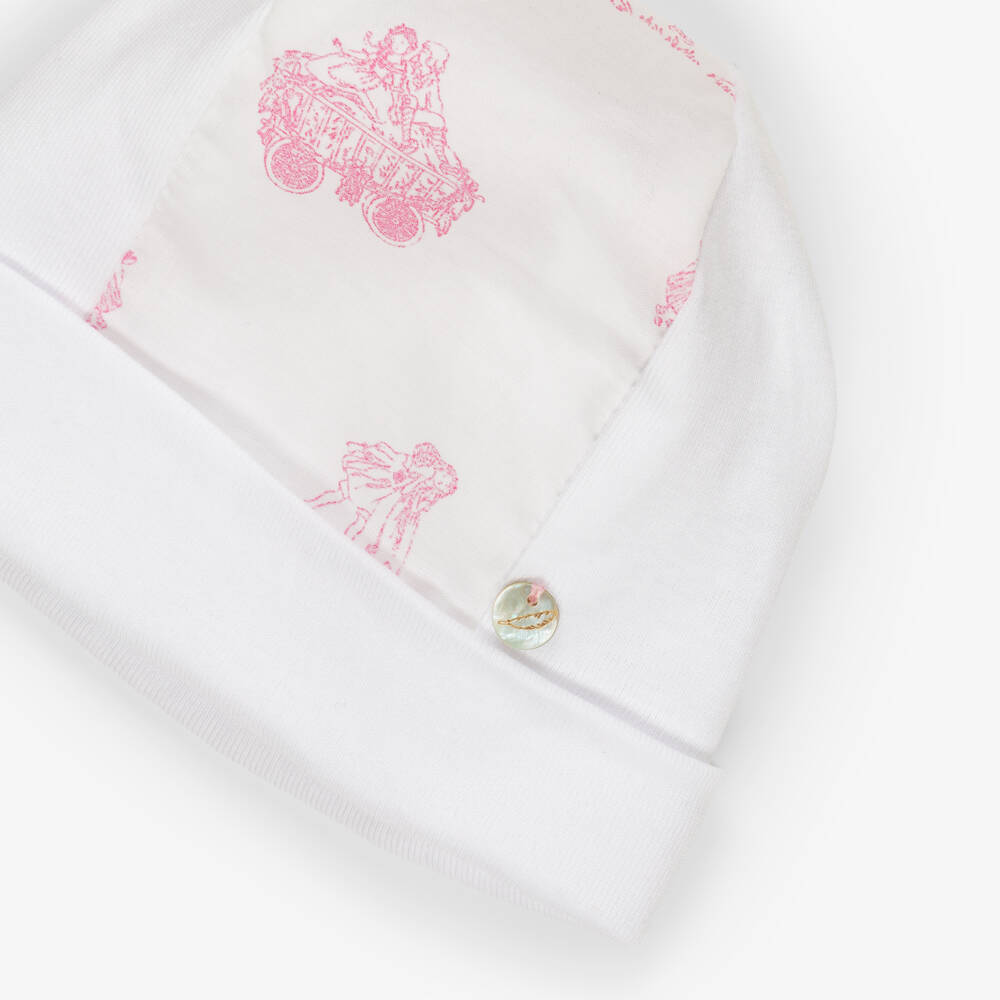 Pureté Du... Bébé-قبعة لايت لون أبيض وزهري للبنات الرضع | Childrensalon