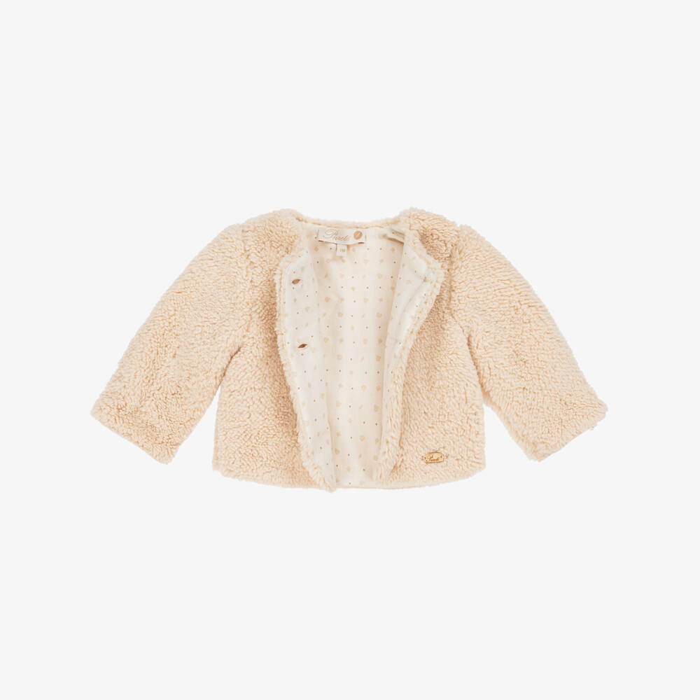 Pureté Du... Bébé-Beige Teddy Fleece Baby Pram Coat & Trouser Set | Childrensalon