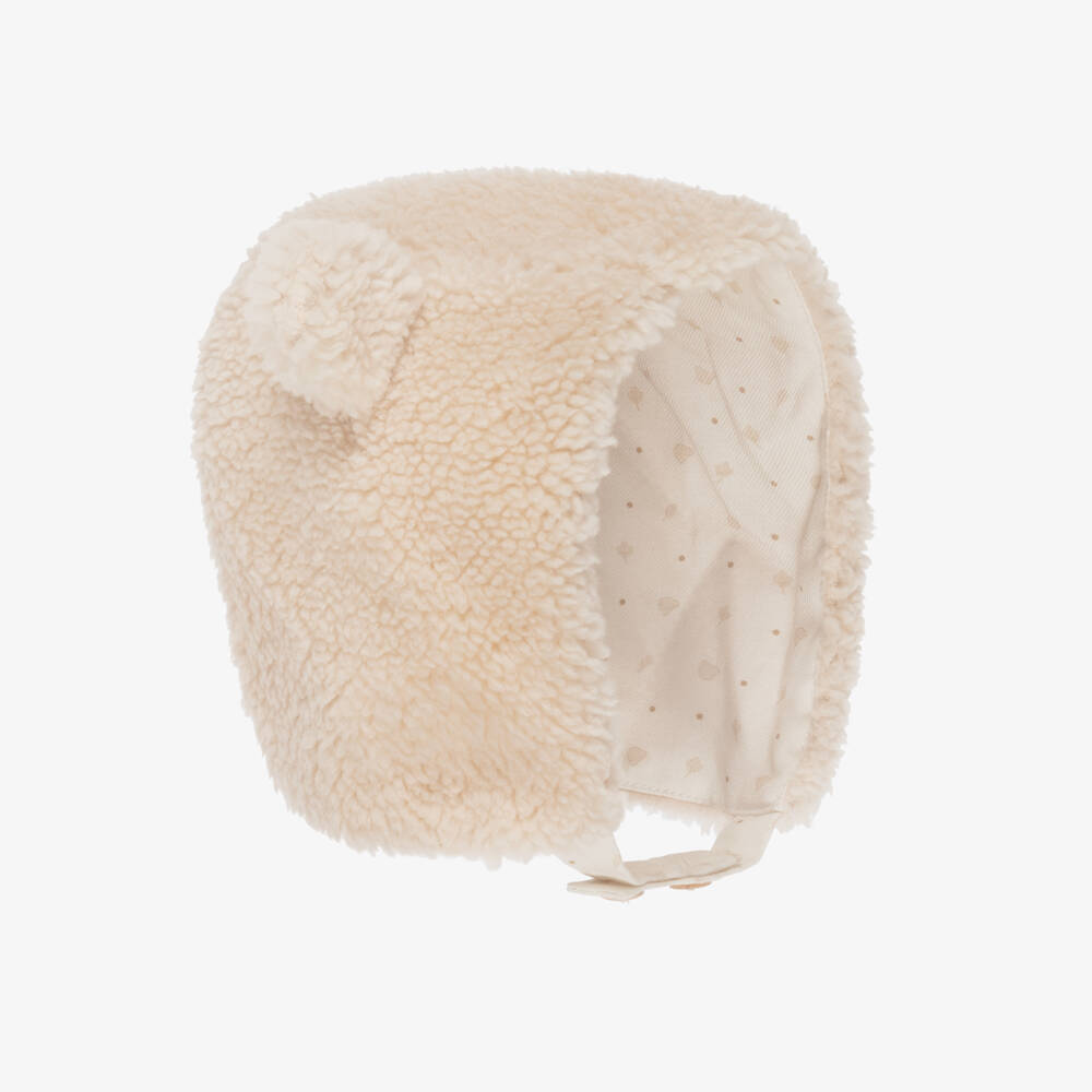 Pureté Du... Bébé-Beige Teddy Fleece Hat | Childrensalon