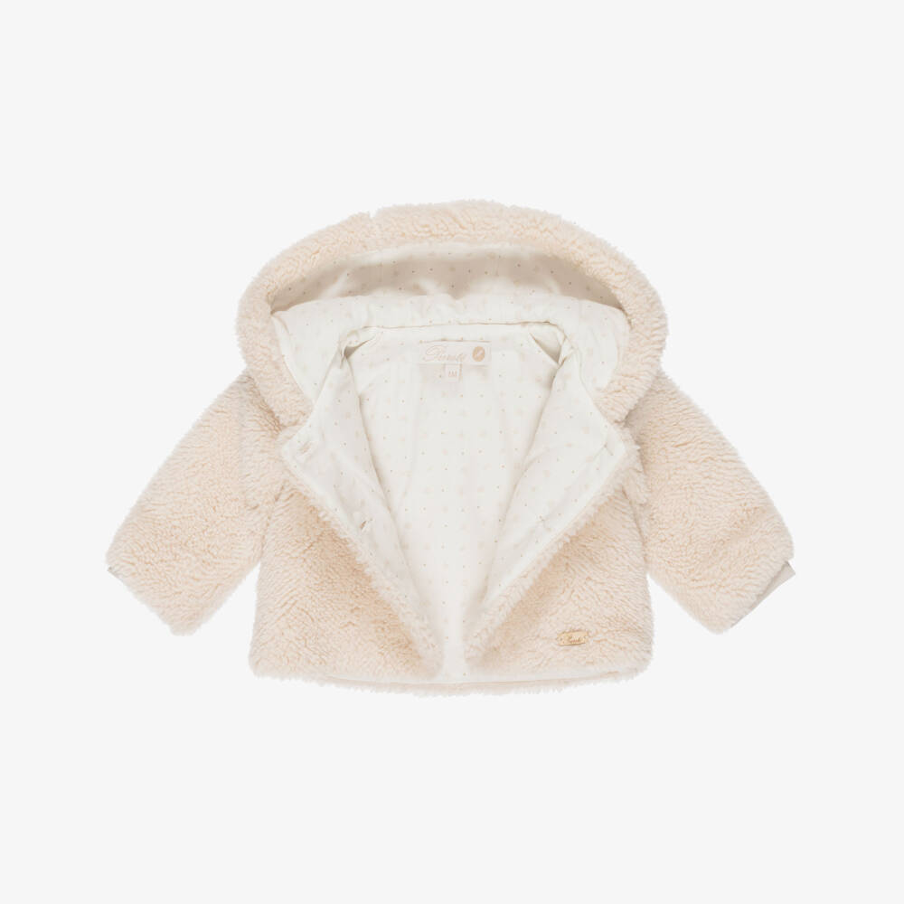 Pureté Du... Bébé-Beige Teddy Fleece Two-Piece Pramsuit | Childrensalon