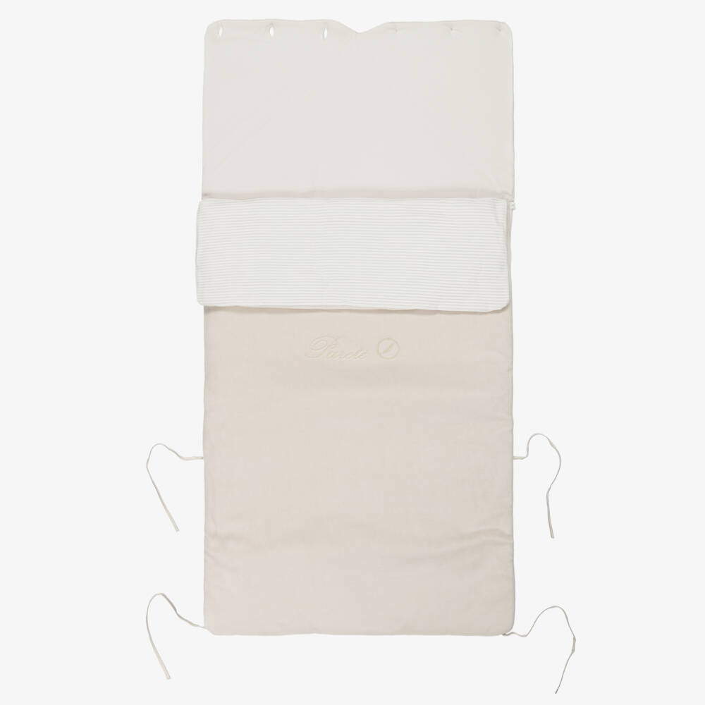 Pureté Du... Bébé-Beige Velour Padded Baby Nest (90cm) | Childrensalon
