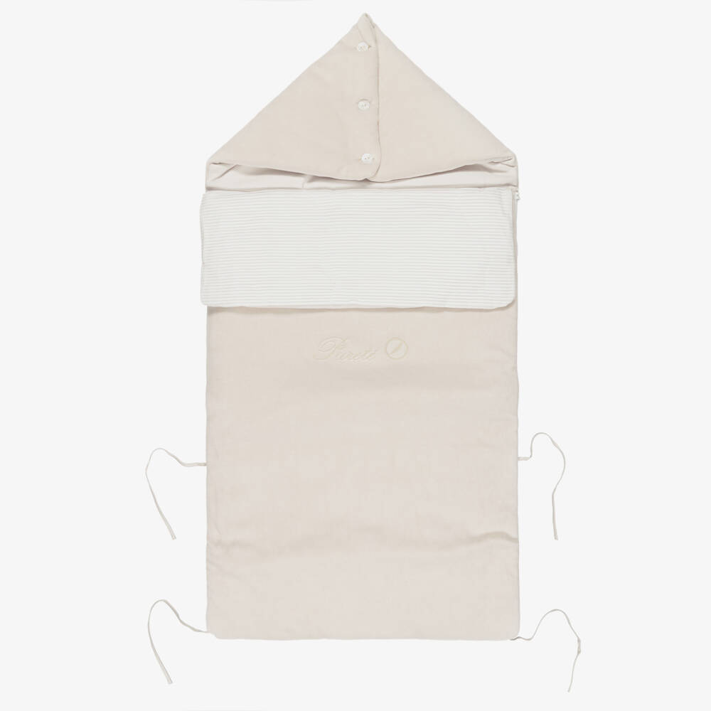 Pureté Du... Bébé-Beige Velour Padded Baby Nest (90cm) | Childrensalon