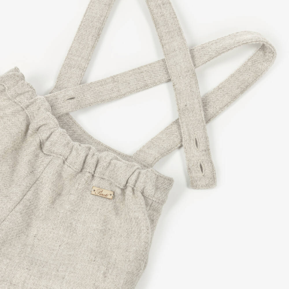 Pureté Du... Bébé-Boys White Bodysuit & Beige Shorts Set | Childrensalon