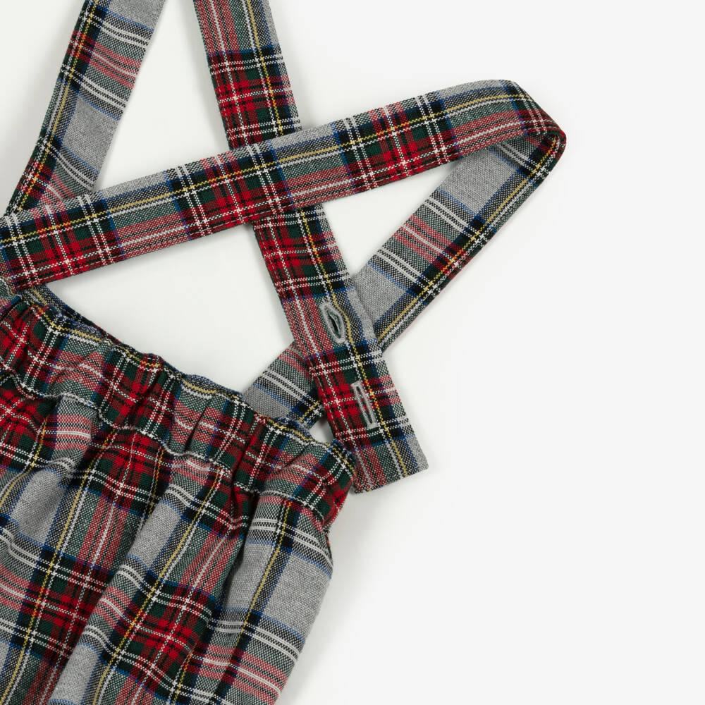 Pureté Du... Bébé-طقم شورت قطن تارتان لون أبيض ورمادي للأولاد الرضع | Childrensalon