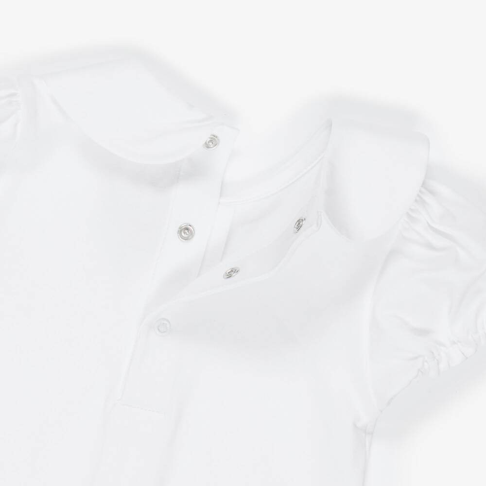 Pureté Du... Bébé-Girls Green Cotton Ruffle Gingham Shorts set | Childrensalon